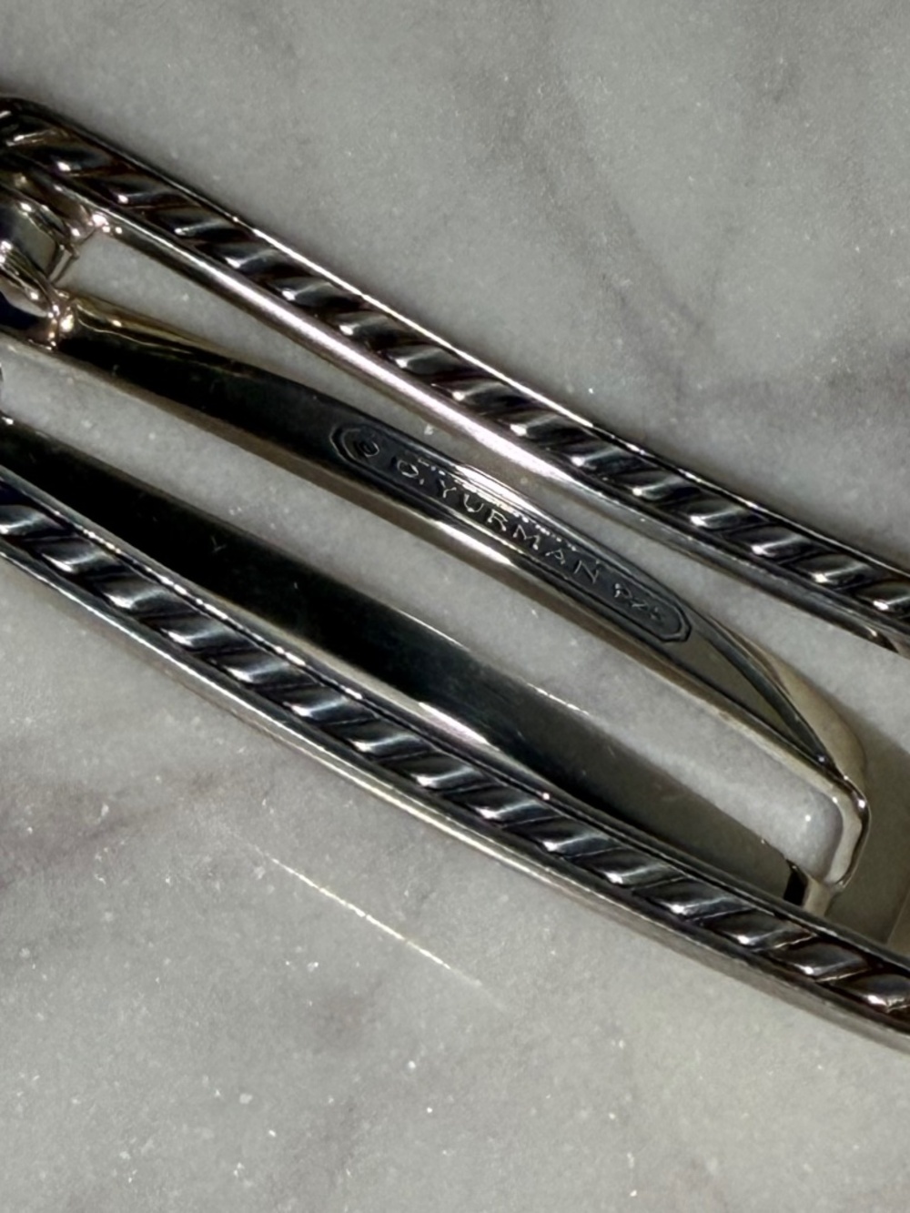 David Yurman 925 sterling silver cable classics money clip.